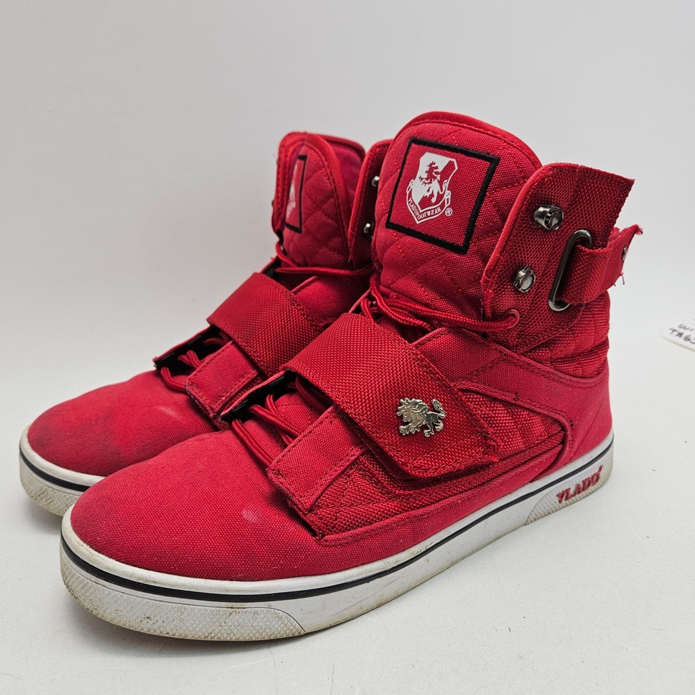 Vlado Atlas II Sneakers Mens 10 Red Canvas High Top Hook&Loop IG-1500-5C Street